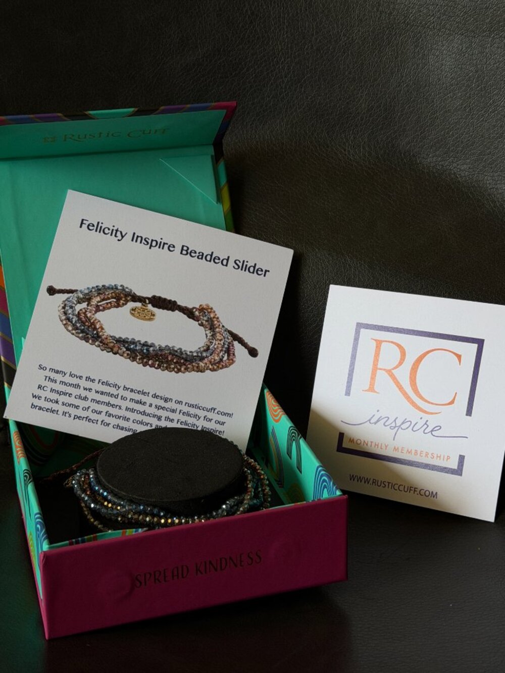 Rustic Cuff Felicity Inspire Beaded Slider - Picture 2 of 3